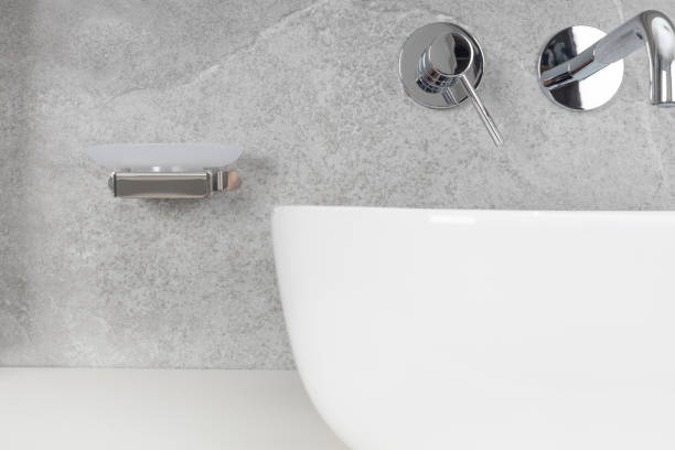 istock Minimalist Bathroom Sink and Soap Dish 2156918744