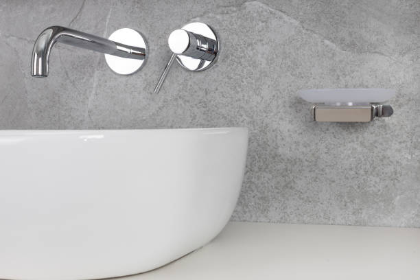 istock Elegant Bathroom Sink and Chrome Fixtures 2156918857