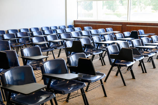Empty seating at modern university