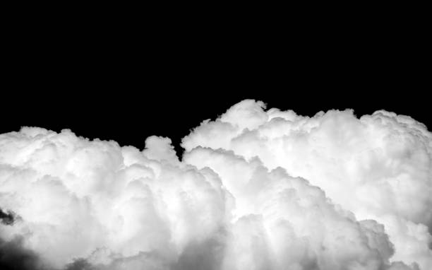 istock Cloudscape monochrome on black background, Close-up cumulonimbus cloud isolated on black 2156919682