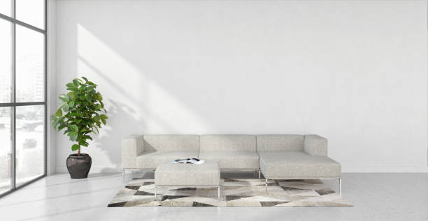 istock Large luxury modern bright interiors Living room mockup illustration 3D rendering image 2156923095