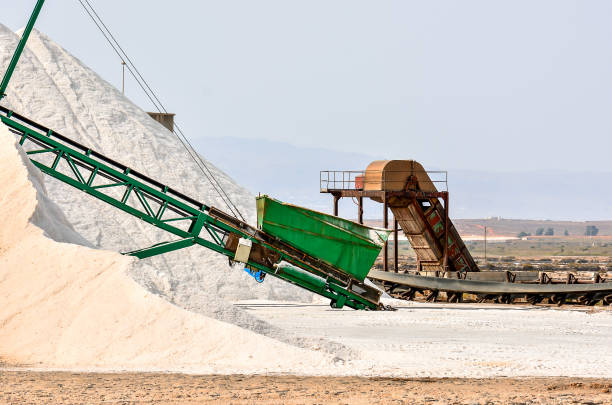 istock A green conveyor belt is pulling a large green container of salt 2156923526