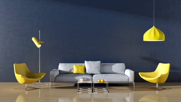 istock Large luxury modern bright interiors Living room mockup illustration 3D rendering image 2156923636