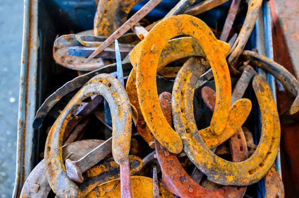 istock A pile of old, rusty horseshoes 2156923801