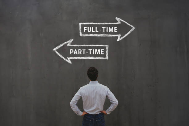istock Part-time vs full-time job, full time working hours choice 2156926086