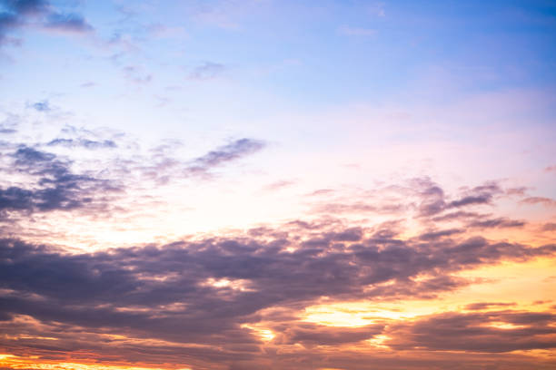 istock Beautiful , luxury soft gradient orange gold clouds and sunlight on the blue sky perfect for the background, take in everning,Twilight, Large size, high definition landscape photo 2156935019