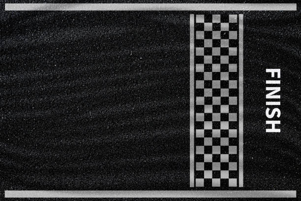 istock Finish line. asphalt road racing texture background. top view 2156936735