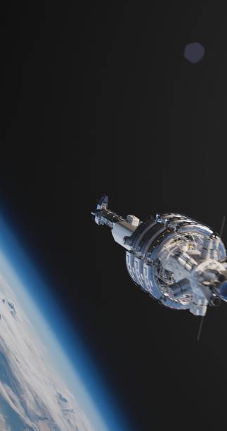 istock The space station is framed by the backdrop of Earth 2156938225