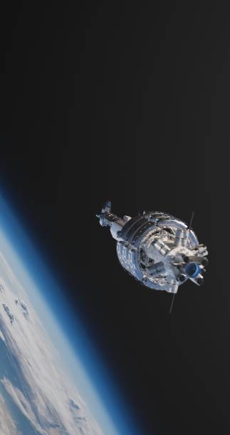 Against Earth's backdrop, the space station stands