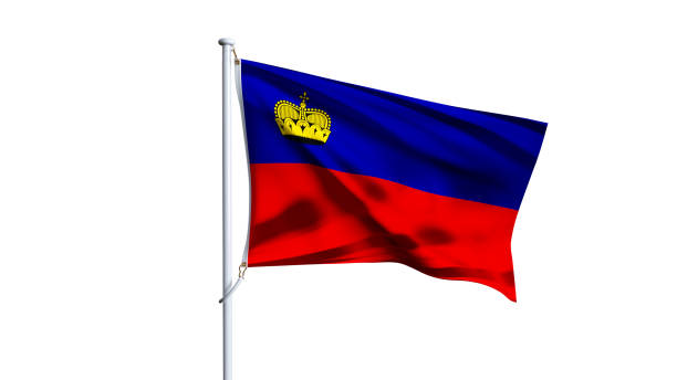 istock Waving flag of liechtenstein isolated on white background. 2156954507