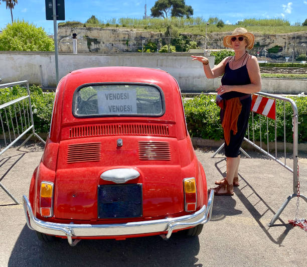 istock Retro car for sale 2156959722