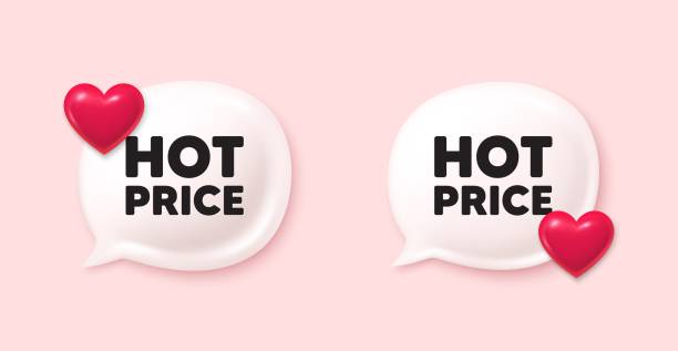 istock Hot Price tag. Special offer sale sign. Chat speech bubble 3d icons. Vector 2156964120