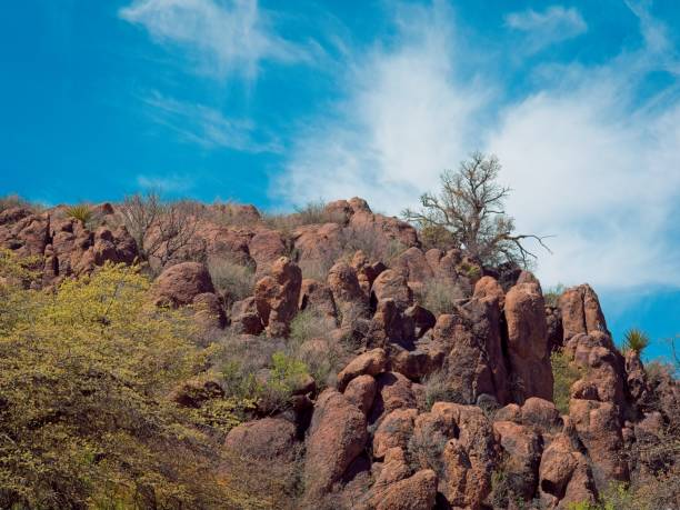 istock Pinnacle like rock formations within the rugged Davis mountains of west Texas 2156968527
