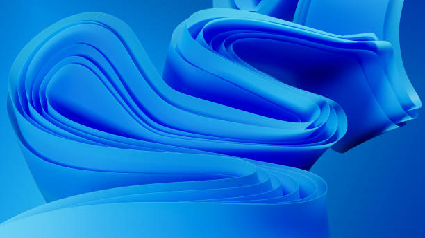 istock Background with wavy shapes in a soft blue color 2156968665