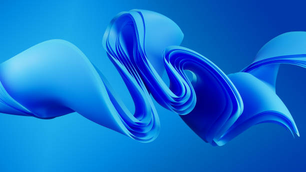 istock Background with wavy shapes in a soft blue color 2156968669