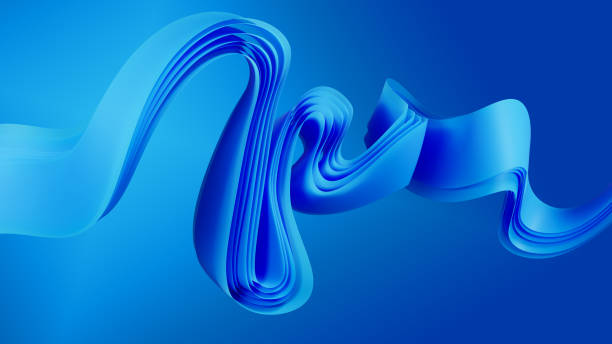 istock Background with wavy shapes in a soft blue color 2156968678