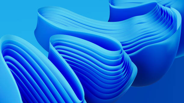 istock Background with wavy shapes in a soft blue color 2156968691