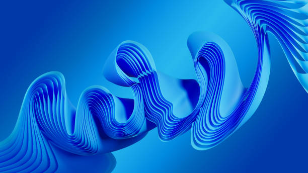 istock Background with wavy shapes in a soft blue color 2156968694
