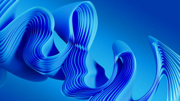 istock Background with wavy shapes in a soft blue color 2156968701