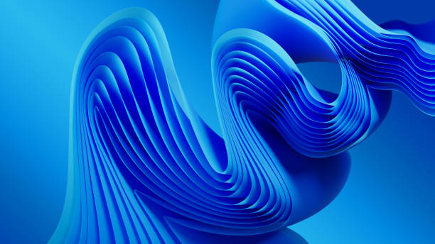 istock Background with wavy shapes in a soft blue color 2156968711
