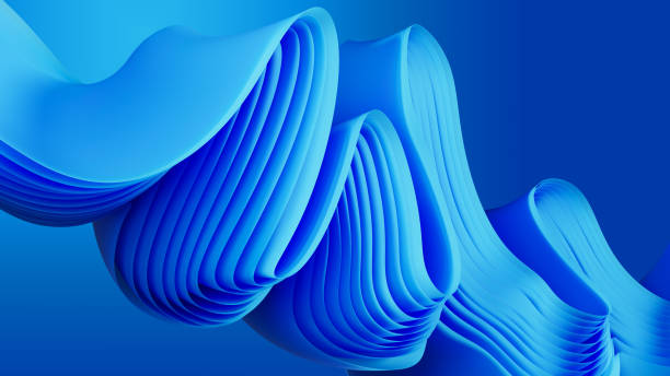 istock Background with wavy shapes in a soft blue color 2156968788