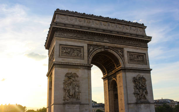istock Paris Triumphal Arch at sunset 2156969088