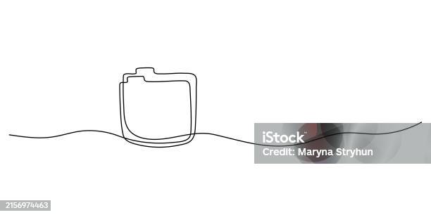 One Line Drawing Document Folder File One Line On A White Background The Document Is One Line ...