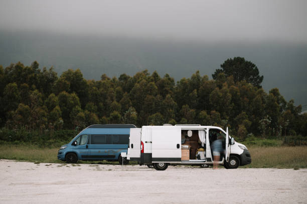 istock Camper vans in a natural area 2156980268
