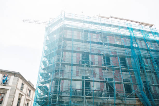 istock Building facade with scaffolding 2156980750