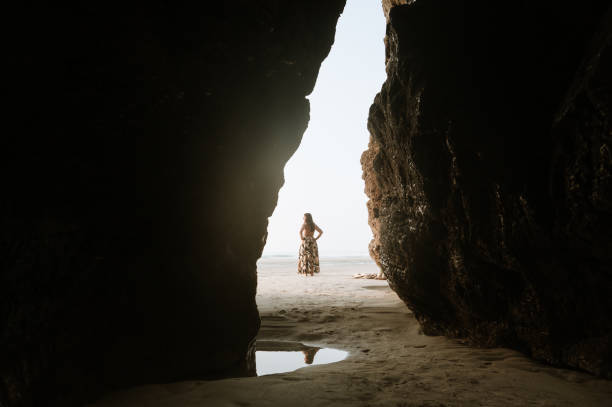 istock Woman in As Catedrais beach 2156980883