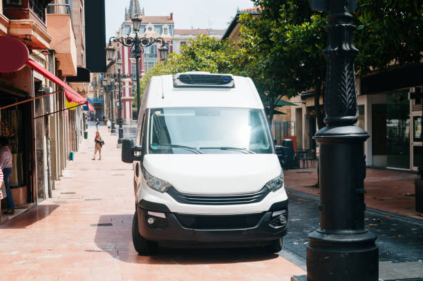 istock Delivery van in a city 2156981187