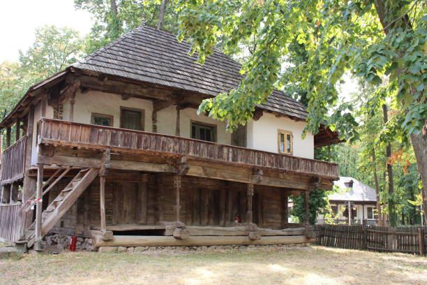 istock A log cabin with a tree in the background 2156989797