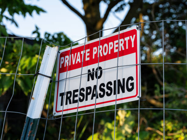 istock no trespassing sign on a fence 2156989850