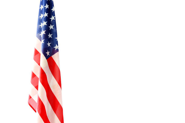 USA Flag, White Background. American national banner