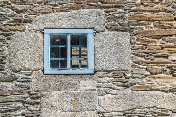 Free Stock Photo of Old rustic window on a textured stone wall ...