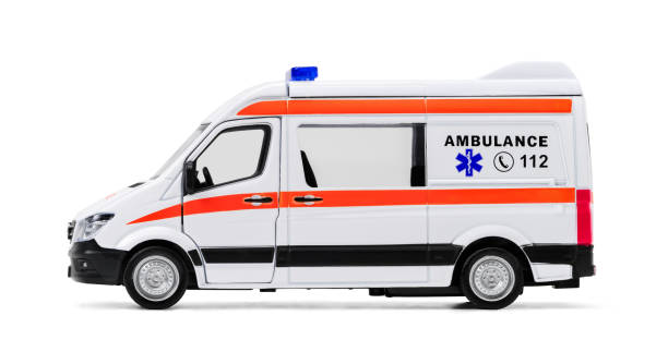 istock Emergency Ambulance Van toy Isolated on White Background 2156997964