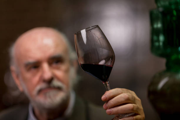 istock Man analyzing the red wine by sight, smell and taste 2156998259
