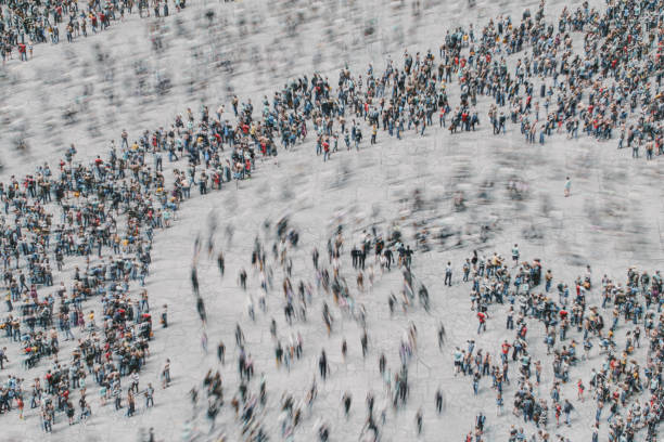 istock Crowds of people from above 2157001213