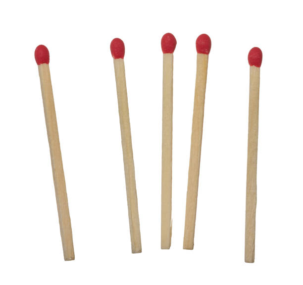 istock Wooden match on isolated background, close up 2157003687