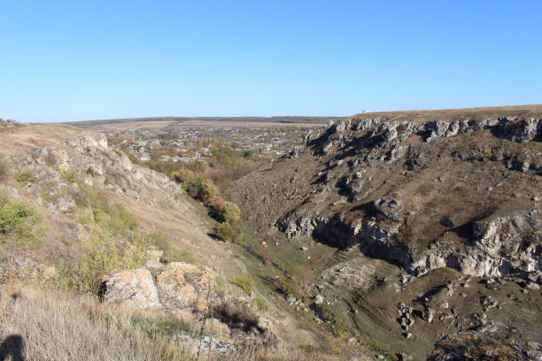 istock A rocky landscape with a hill and blue sky 2157004761