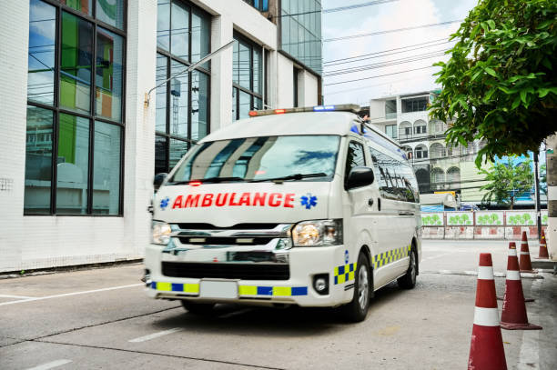 istock Ambulance hurrying into the hospital 2157005909