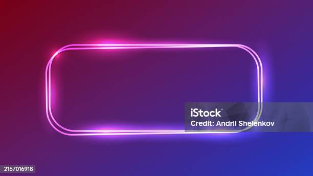 Neon Double Rounded Rectangular Frame Stock Illustration - Download ...