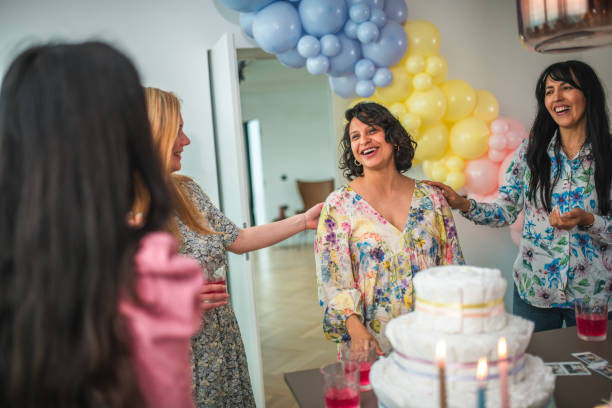 istock Baby Shower Surprise for Joyful Hispanic Expectant Mother 2157017812