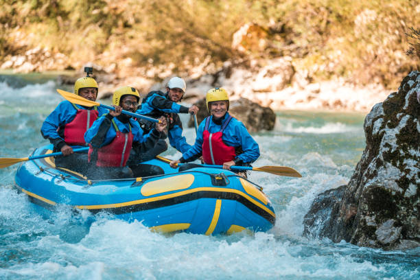 istock Diverse Team of Mature Rafters on Guided River Adventure 2157018036