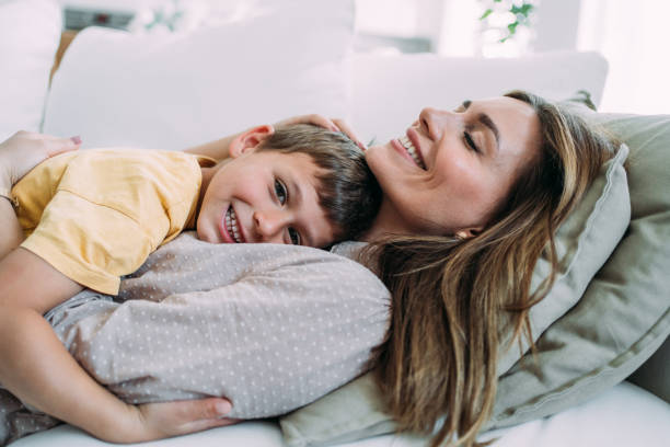 istock Mother and son at home. 2157021624