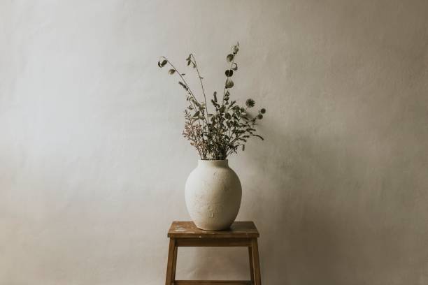 istock Beige aesthetic flowers in vase background 2157022896