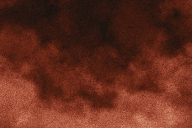 Orange Watercolor Background of Storm Clouds - Stippled Effect