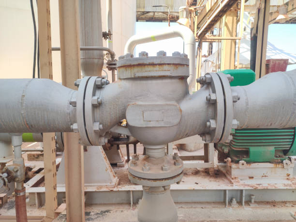 The check valve functions to regulate the direction of fluid flow in industrial plants