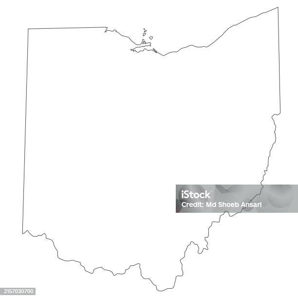 Ohio Map. Simple High Detailed Ohio Illustration Map Outline Ohio State Map Stock ...