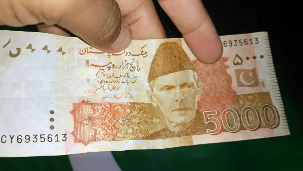 istock Man holding pakistani currency notes on Pak Flag background 2157031243